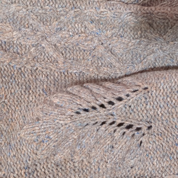 Woolrich sweater v-neck pullover wool silk cable knit tweed medium - Picture 3 of 4